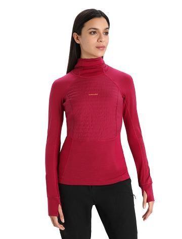 Base Layers Icebreaker ZoneKnit™ Merino Insulated Long Sleeve Hoodie Femme Rose | FR 1884OKIR